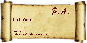Pál Ada névjegykártya